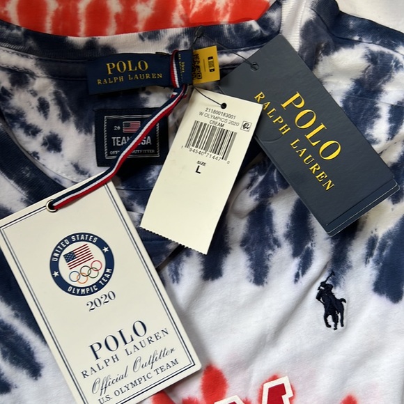 *** SOLD **Men's  Red Team USA 2020 Summer Olympics Tie-Dye T-Shirt - Picture 5 of 5